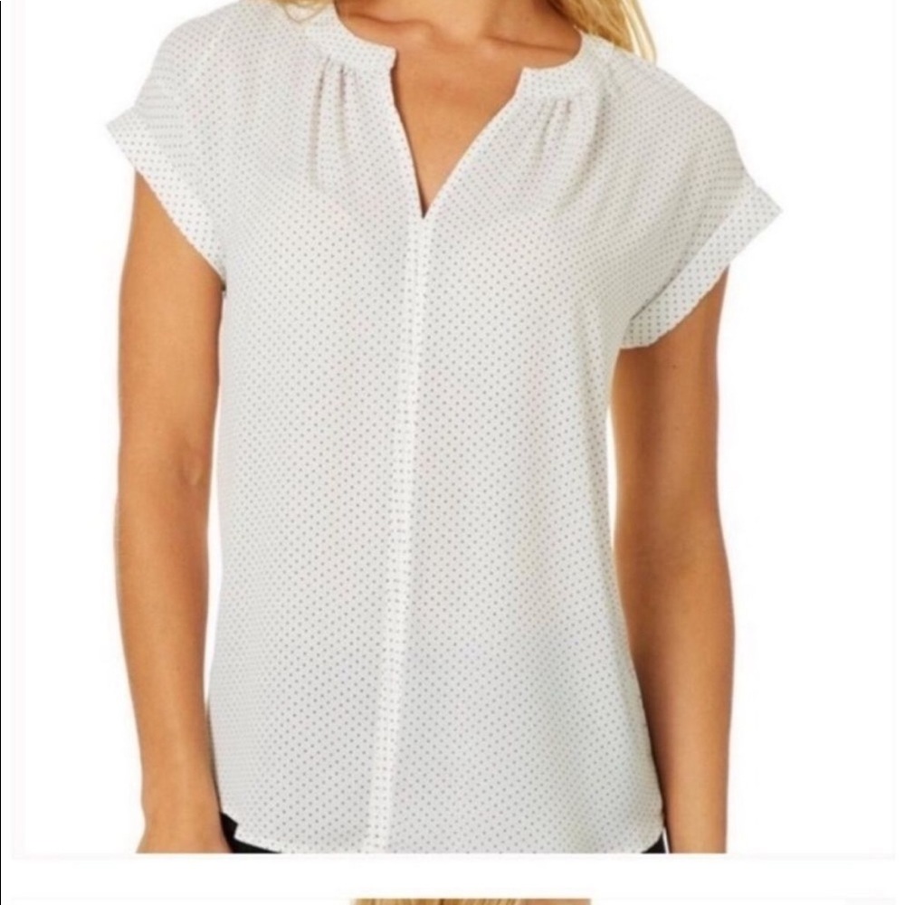 Philosophy White and black Polka Dot Sleeveless Blouse